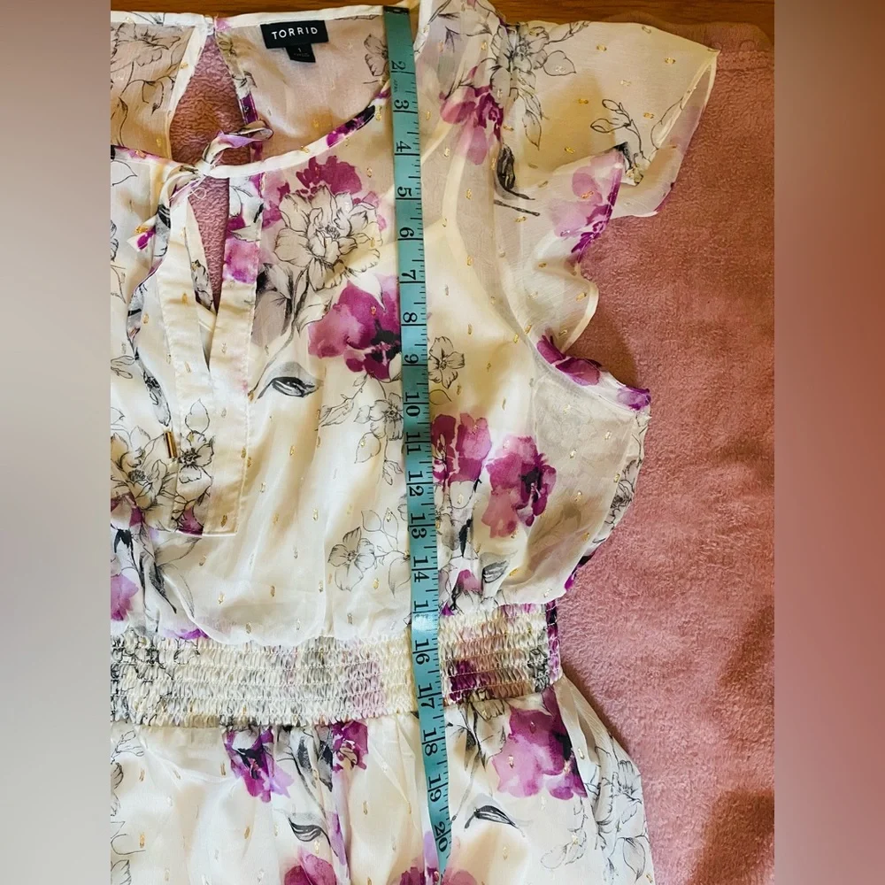 Torrid Floral Maxi Dress - Pink and Cream - Picture 14 of 16